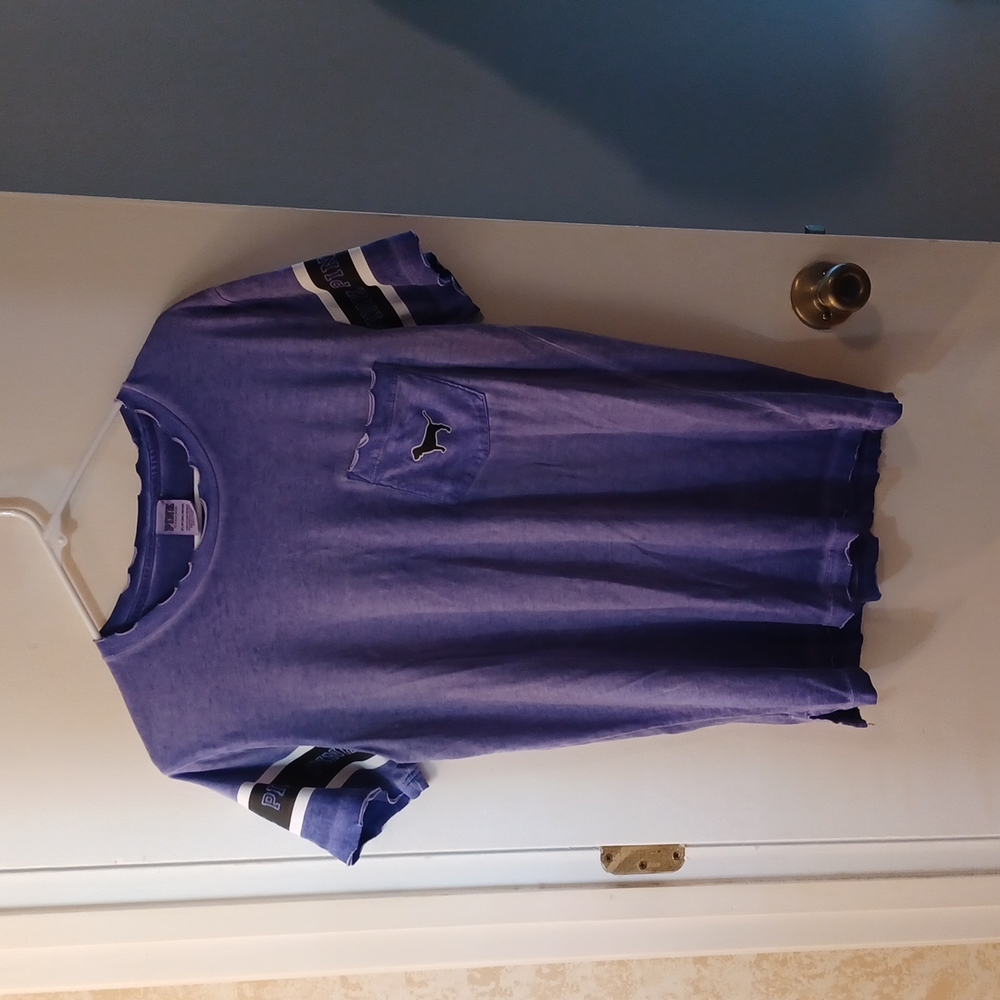 VS Pink Raw Hem; Purple XS Oversized TShirt